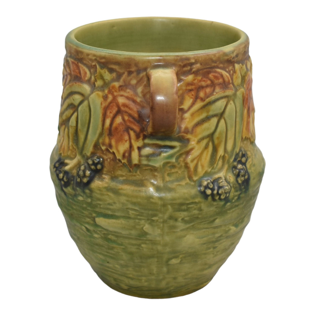 Roseville Blackberry 1932 Vintage Art Pottery Handled Ceramic Vase 572-6 - Just Art Pottery