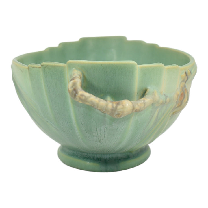 Roseville Pine Cone Green 1936 Vintage Art Pottery Ceramic Console Bowl 279-9 - Just Art Pottery