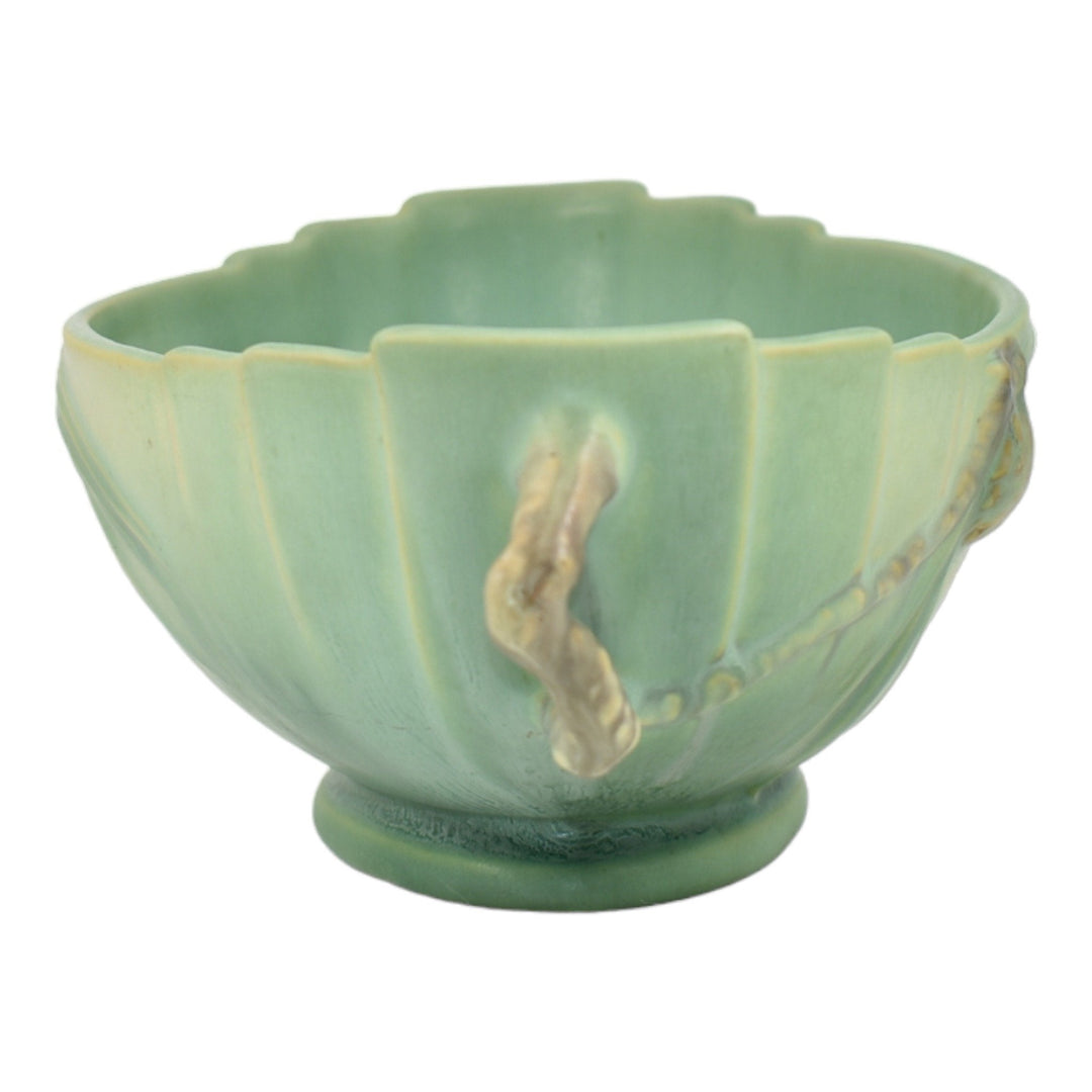 Roseville Pine Cone Green 1936 Vintage Art Pottery Ceramic Console Bowl 279-9 - Just Art Pottery