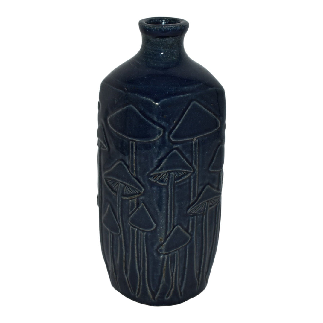 Common Ground Eric Olson Hand Made Studio Pottery Blue Mushroom Stoneware Vase - Just Art Pottery