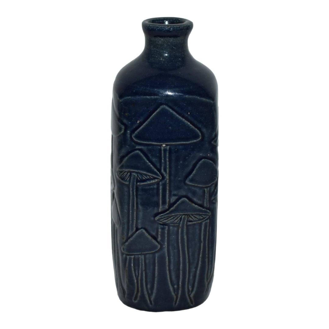 Common Ground Eric Olson Hand Made Studio Pottery Blue Mushroom Stoneware Vase - Just Art Pottery