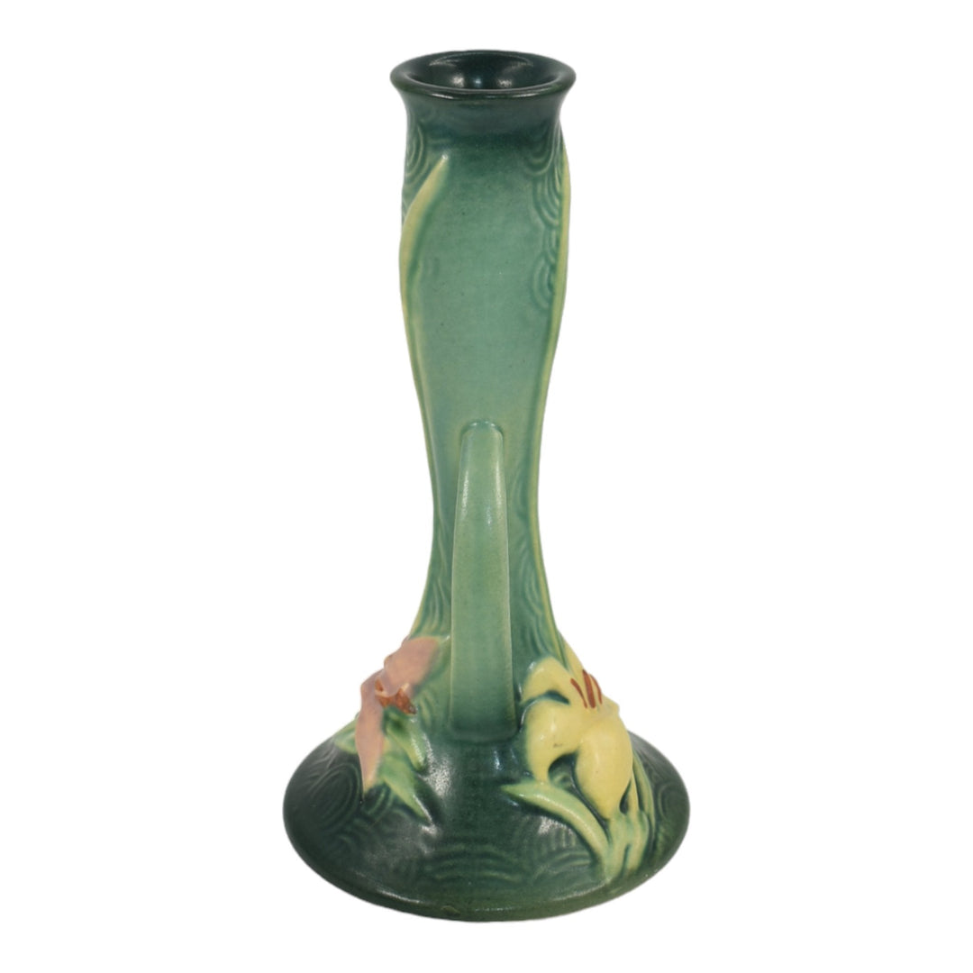 Roseville Zephyr Lily Green 1946 Vintage Pottery Ceramic Flower Bud Vase 201-7 - Just Art Pottery