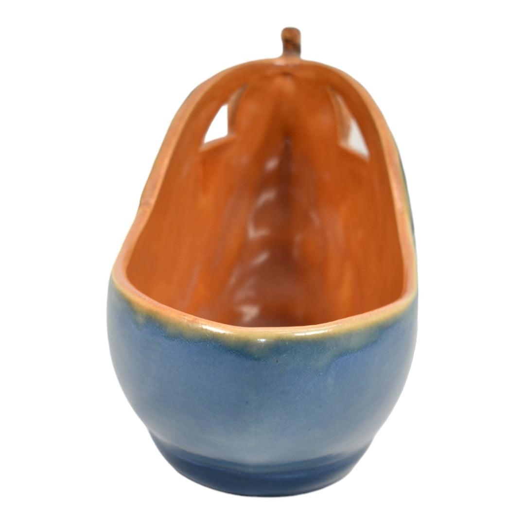 Roseville Pine Cone Blue 1953 Vintage Art Deco Pottery Ceramic Bowl 429-10