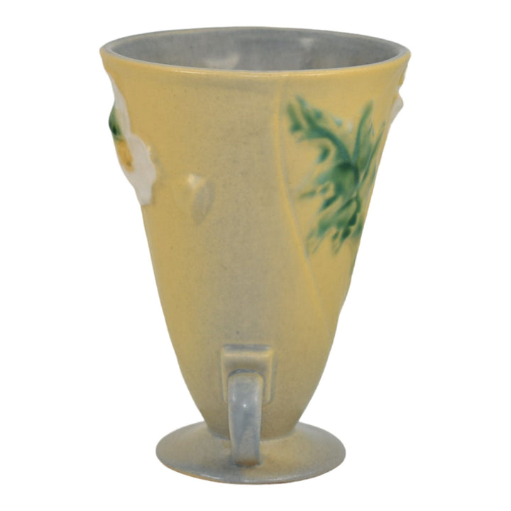 Roseville Poppy Gray 1938 Vintage Art Pottery Handled Ceramic Vase 866-6 - Just Art Pottery