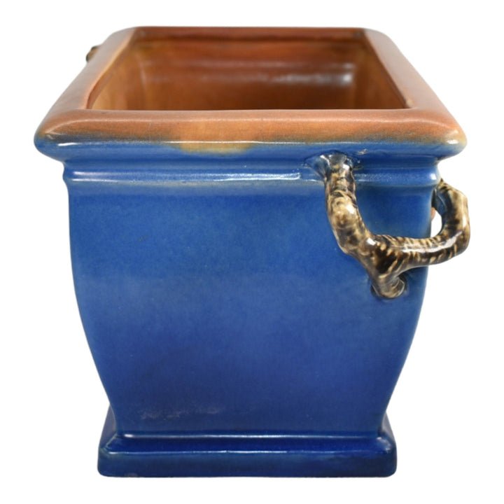 Roseville Pine Cone Blue 1936 Vintage Pottery Ceramic Window Box Planter 380-10 - Just Art Pottery