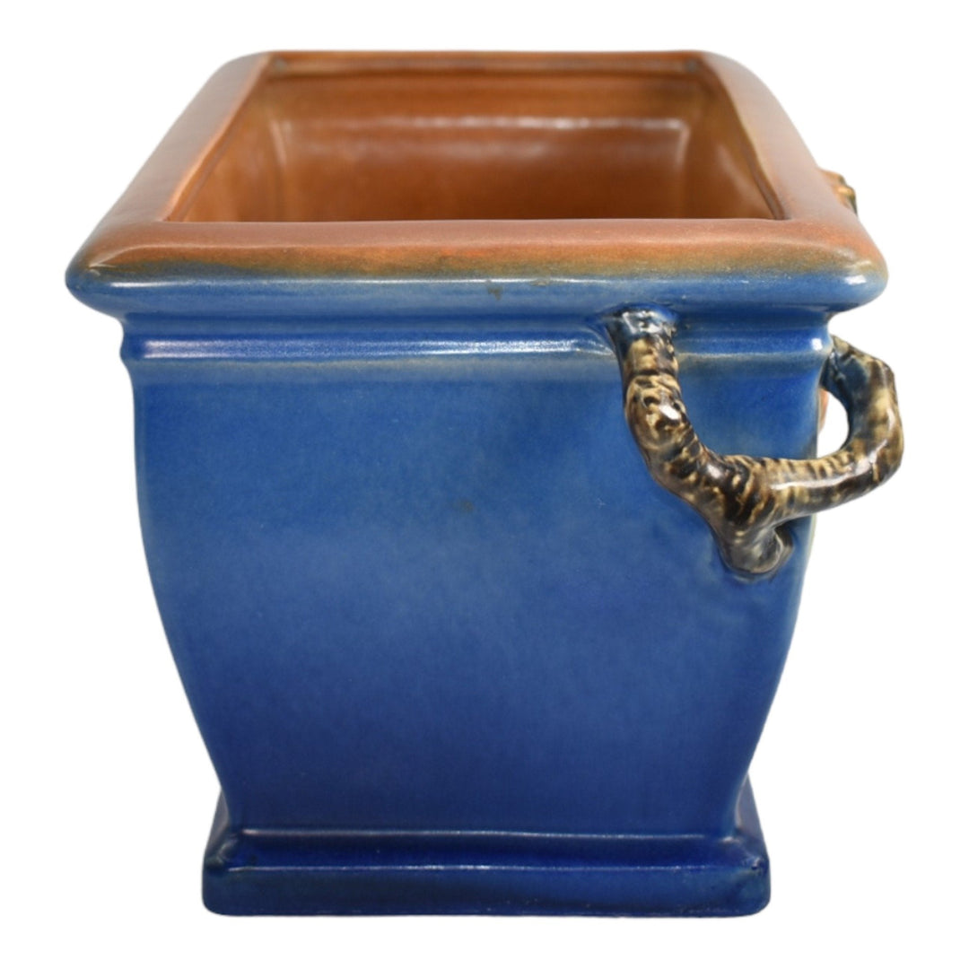 Roseville Pine Cone Blue 1936 Vintage Pottery Ceramic Window Box Planter 380-10 - Just Art Pottery