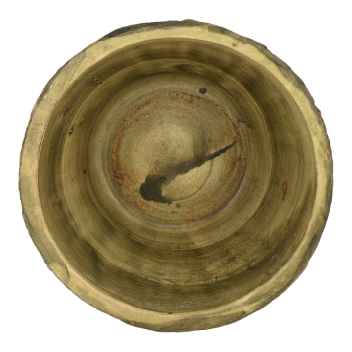Weller Forest 1920s Vintage Art Pottery Scenic Landscape Green Ceramic Bowl - Just Art Pottery