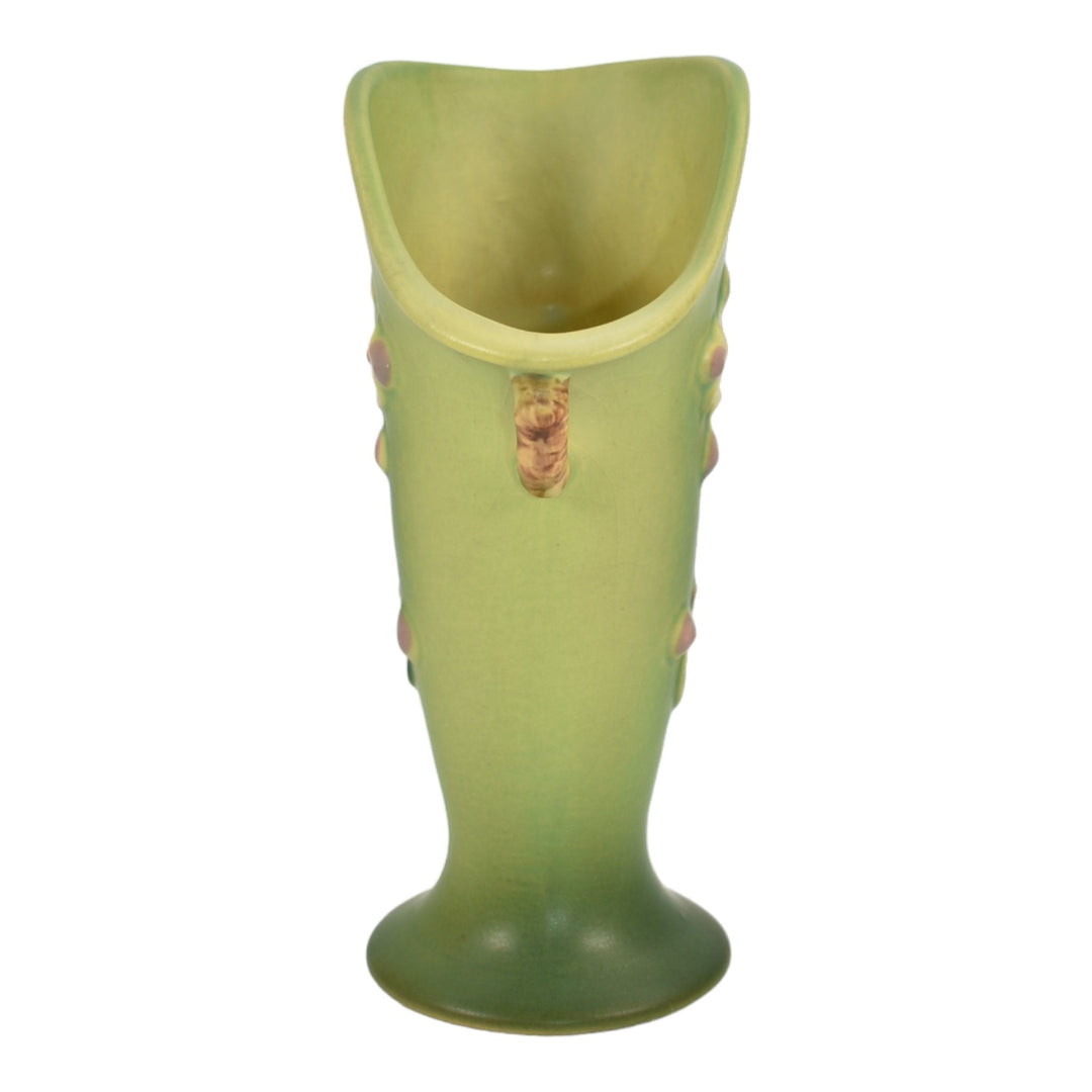 Roseville Apple Blossom Green 1949 Vintage Art Pottery Ceramic Vase 382-7 - Just Art Pottery