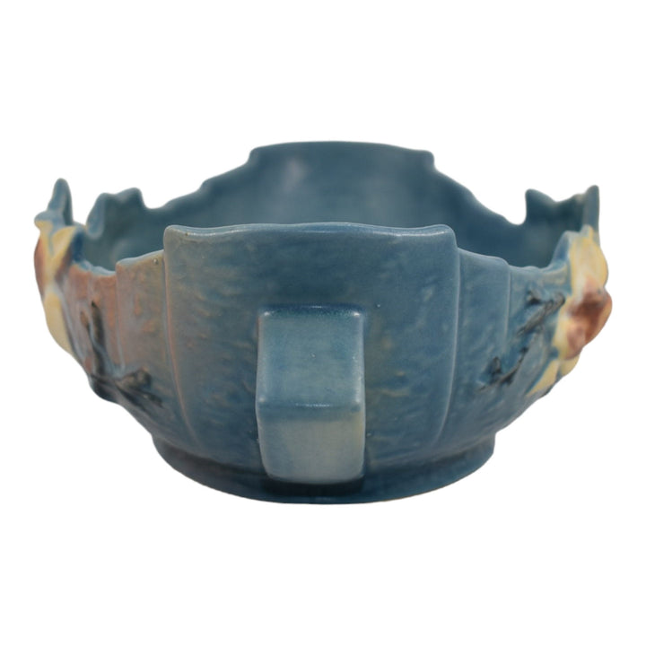 Roseville Magnolia Blue 1943 Vintage Art Pottery Ceramic Console Bowl 449-10 - Just Art Pottery
