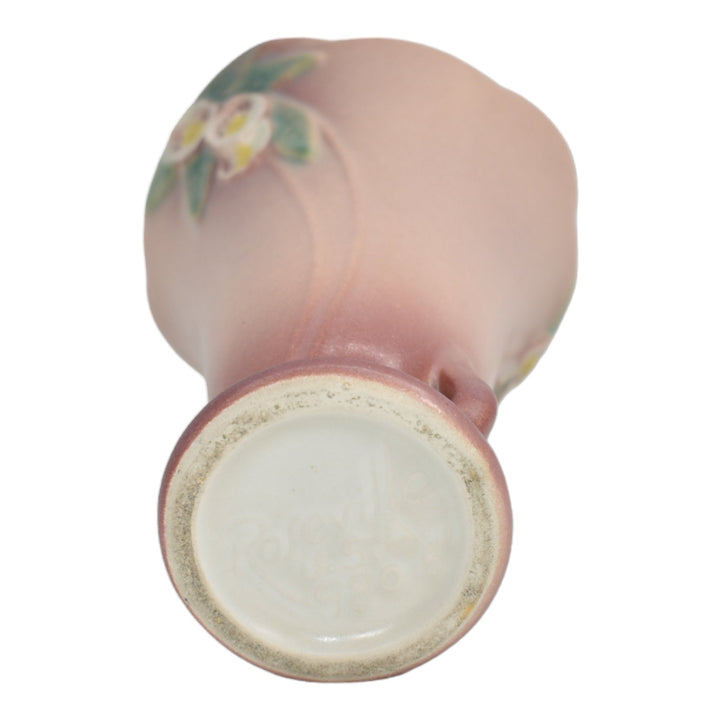 Roseville Mock Orange Pink 1950 Vintage Art Pottery Ceramic Vase 980-6 - Just Art Pottery