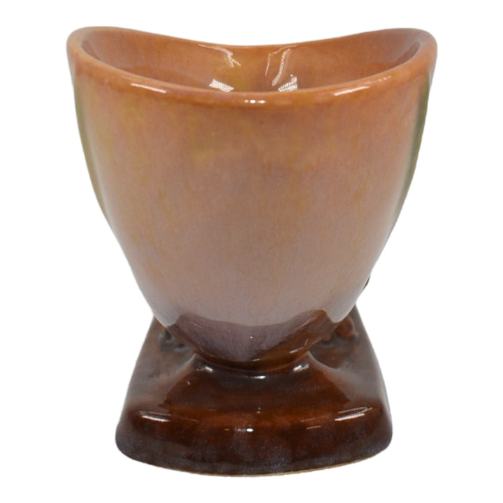 Roseville Wincraft Orange 1948 Mid Century Modern Pottery Cornucopia Vase 221-8