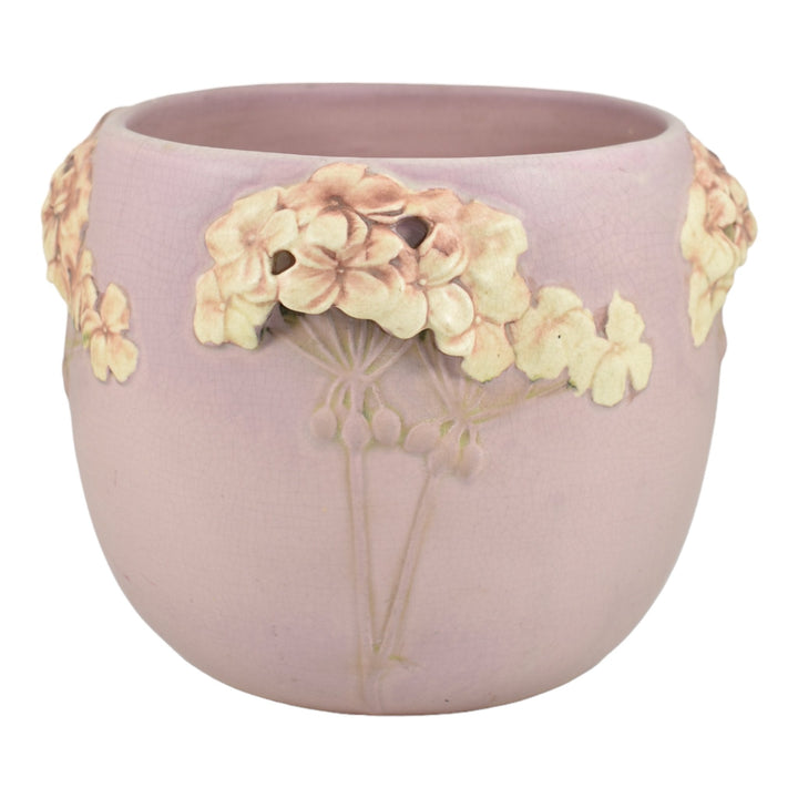 Weller Rosemont 1st Line 1918-20s Pottery Floral Matte Pink Jardiniere Planter - Just Art Pottery