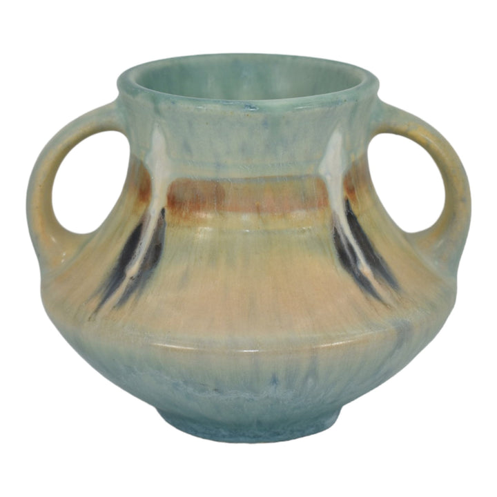 Roseville Montacello Green 1931 Vintage Arts And Crafts Pottery Vase 555-4 - Just Art Pottery