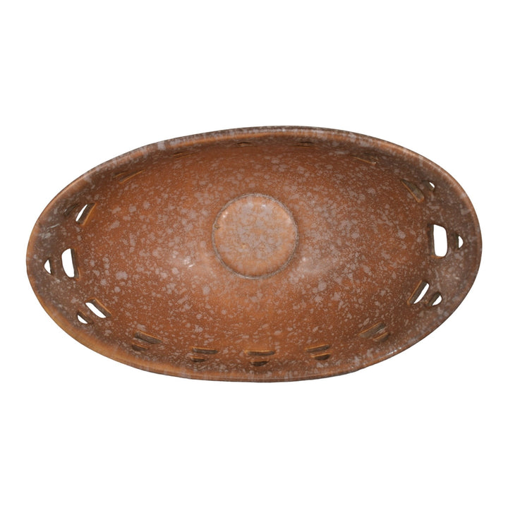 Roseville Ferella Tan 1930 Vintage Art Deco Pottery Ceramic Pedestal Bowl 212-12 - Just Art Pottery