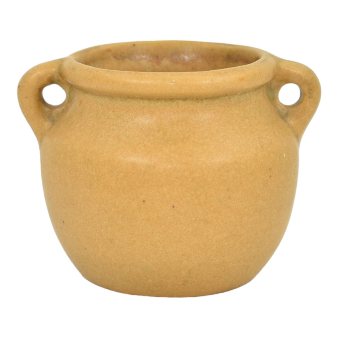 Dickota Vintage Art Pottery Yellow Handled Cabinet Ceramic Vase - Just Art Pottery