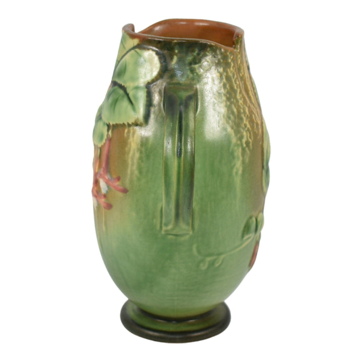 Roseville Fuchsia Green 1938 Vintage Art Pottery Ceramic Flower Vase 894-7 - Just Art Pottery
