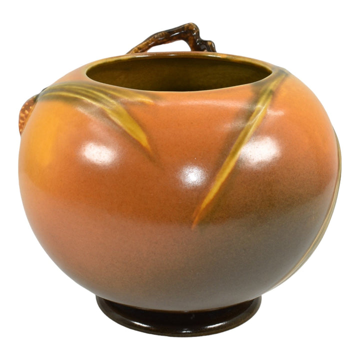 Roseville Pine Cone Brown 1935 Vintage Art Deco Pottery Ceramic Bowl 261-6 - Just Art Pottery