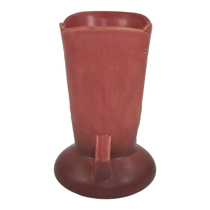 Roseville Silhouette Red 1950 Mid Century Modern Art Pottery Ceramic Vase 780-6