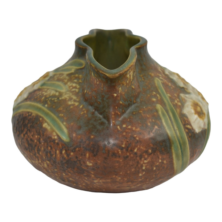 Roseville Jonquil 1931 Vintage Arts And Crafts Pottery Crocus Pot Vase 93-4 - Just Art Pottery