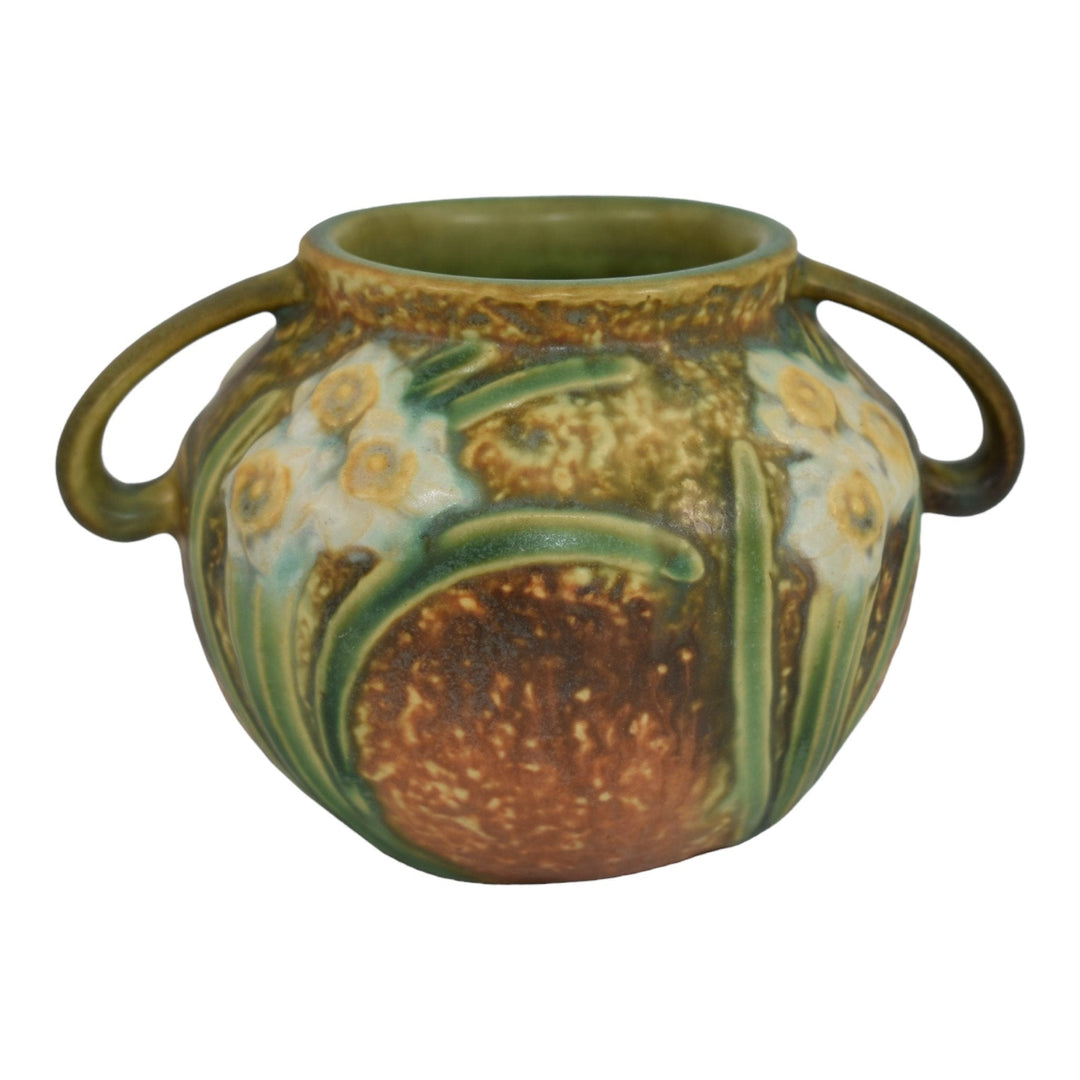 Roseville Jonquil 1931 Vintage Arts And Crafts Pottery Ceramic Flower Vase 524-4 - Just Art Pottery