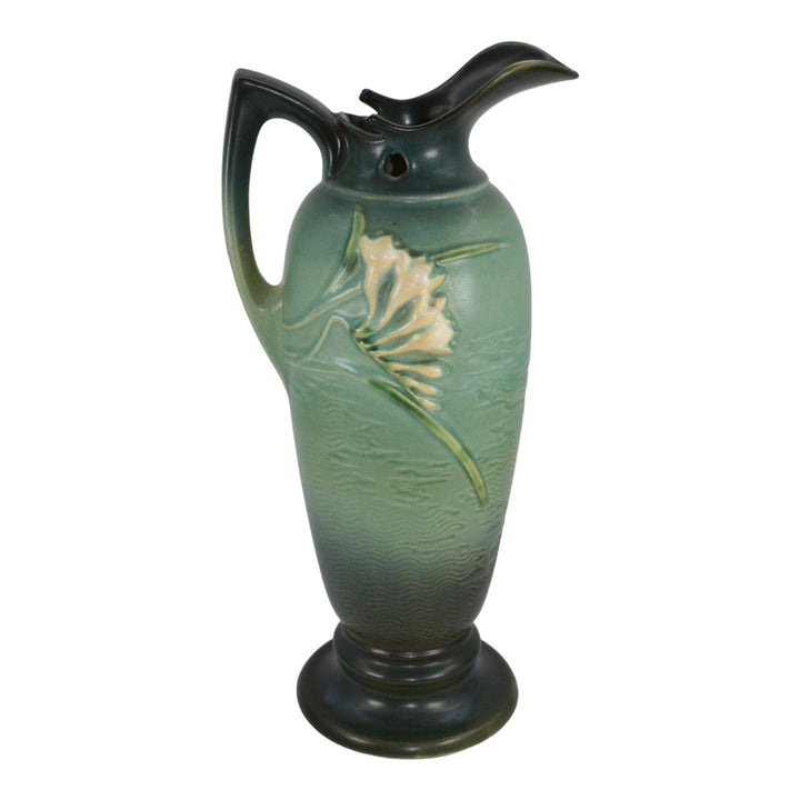 Roseville Magnolia Blue 1943 Vintage Art Pottery Ceramic Candle Holders 1157-4