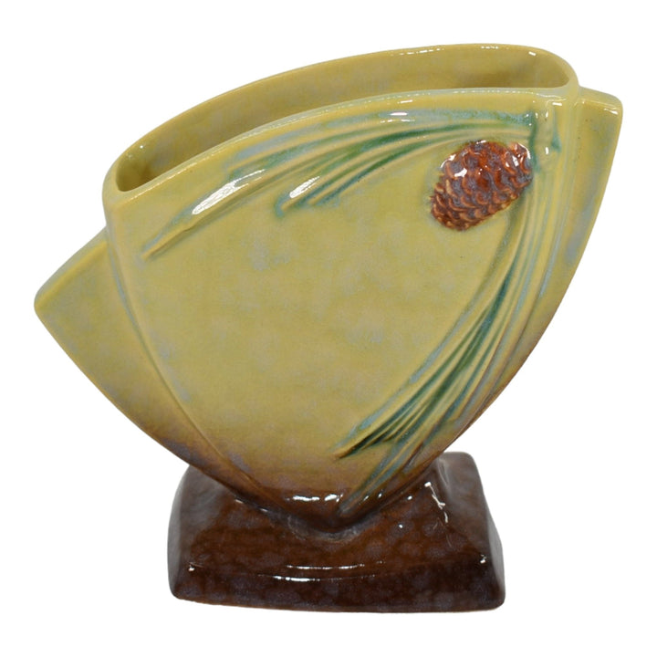 Roseville Wincraft Green 1948 Mid Century Modern Pottery Pine Cone Vase 272-6 - Just Art Pottery